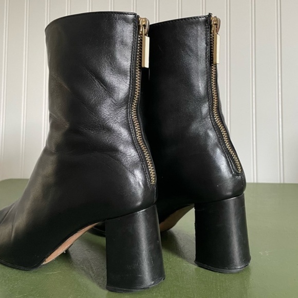 Dear Frances Split Toe Block Heeled Boots in Black Leather - Picture 3 of 16